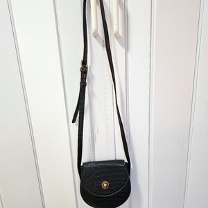 Street Level Black Croc-Texture Crossbody Bag